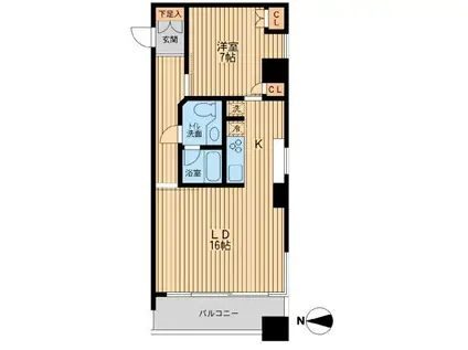 ドゥーエ清澄白河(1LDK/9階)の間取り写真