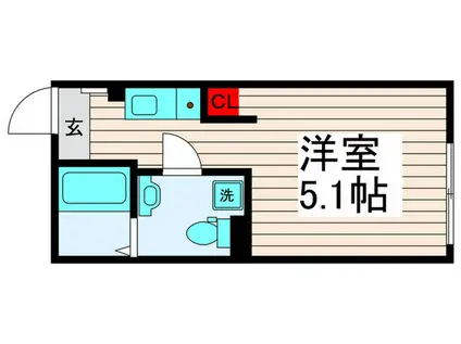 クレサージュ西新井(ワンルーム/2階)の間取り写真