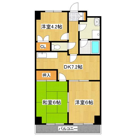 KITAKOIWA YM GARDEN(3DK/5階)の間取り写真