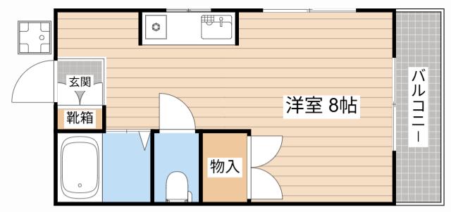 朝日ハイツ(ワンルーム/2階)の間取り写真