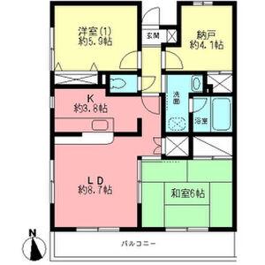 シャトレー上落合(2SLDK/3階)の間取り写真