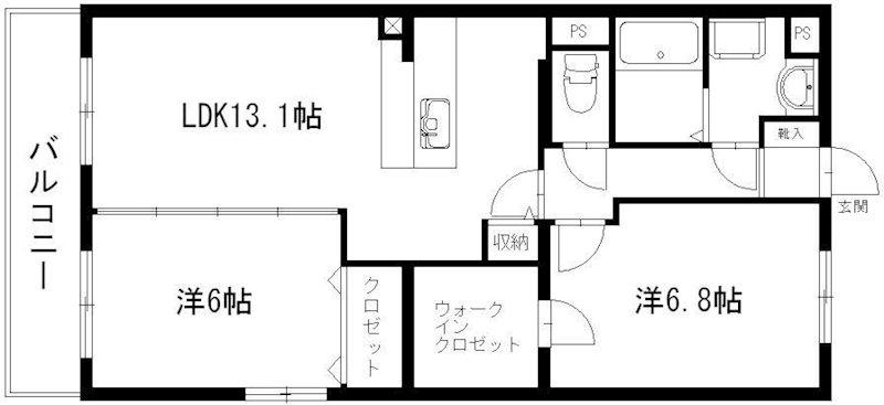 フィオーレ(2LDK/2階)の間取り写真