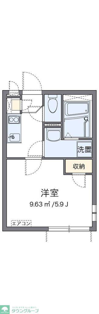 クレイノS(1K/1階)の間取り写真