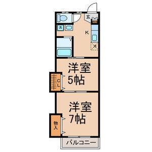 シャンポールY(2K/2階)の間取り写真