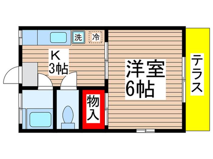 ママスアンドパパス(1K/1階)の間取り写真