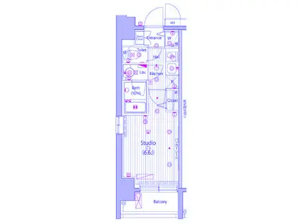 グランド・ガーラ桜木町駅前(1K/7階)の間取り写真