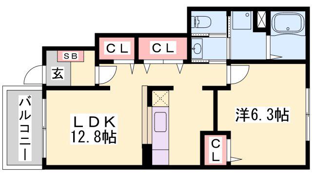 ピエ・デル・モンテII(1LDK/1階)の間取り写真