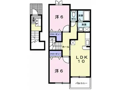 フレッサプラード(2LDK/2階)の間取り写真