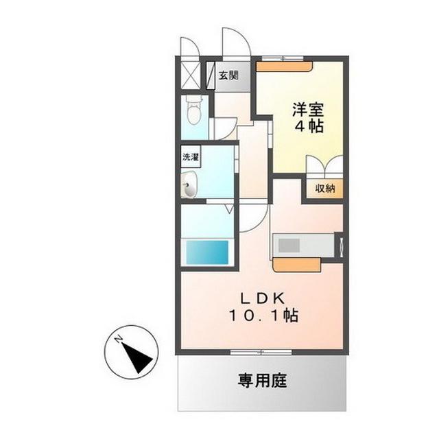 FLORA(1LDK/1階)の間取り写真