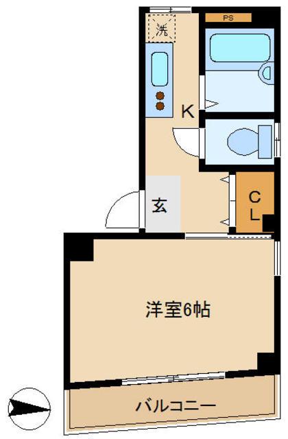 第26シンエイビル(1K/3階)の間取り写真