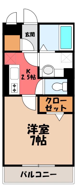 グラン ディーオ(1K/3階)の間取り写真