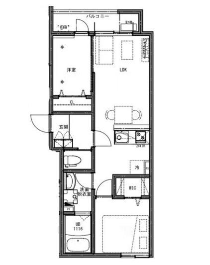 KEIAI RESIDENCE せんげん台VI(2LDK/2階)の間取り写真