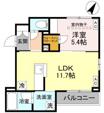 クリオロ(1LDK/3階)の間取り写真