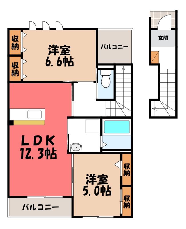 プチボヌール(2LDK/2階)の間取り写真
