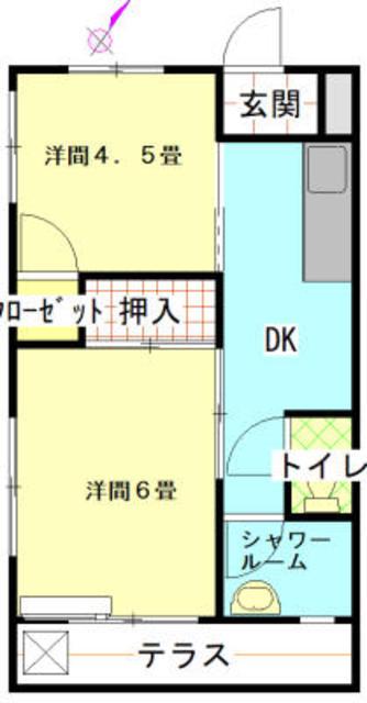 第二つくしマンションB棟(2DK/3階)の間取り写真
