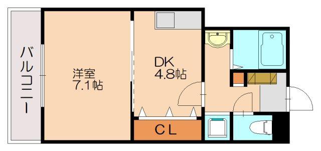 セゾンデルミエール(1DK/1階)の間取り写真