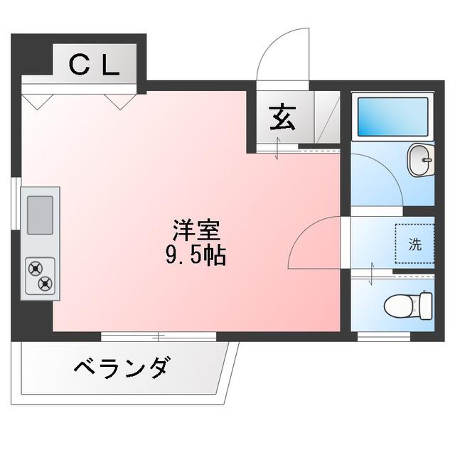 パークサイド秋(ワンルーム/3階)の間取り写真