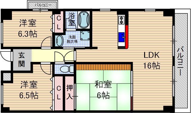 セレッソ(3LDK/1階)の間取り写真