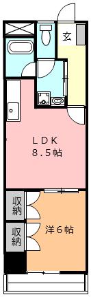 インペリアルアーク(1LDK/3階)の間取り写真