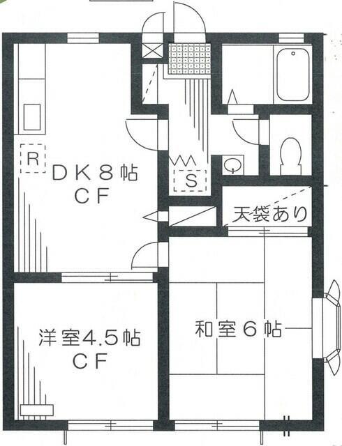 パークハイツ(2DK/1階)の間取り写真