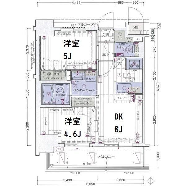 エステムコート新大阪9グランブライト(2DK/9階)の間取り写真