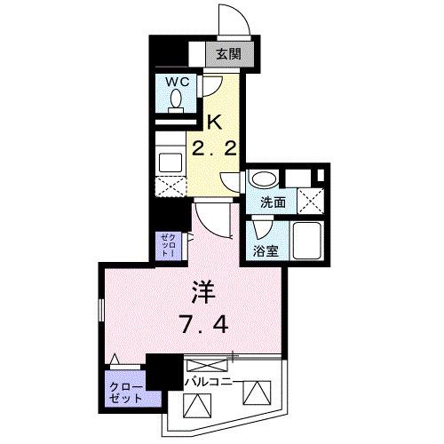 エテルナーレ浦和常盤(1K/4階)の間取り写真