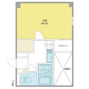 ウエスト COAST(1K/2階)の間取り写真