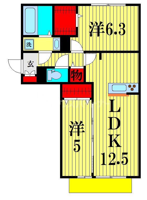 GRACECOURT(2LDK/1階)の間取り写真
