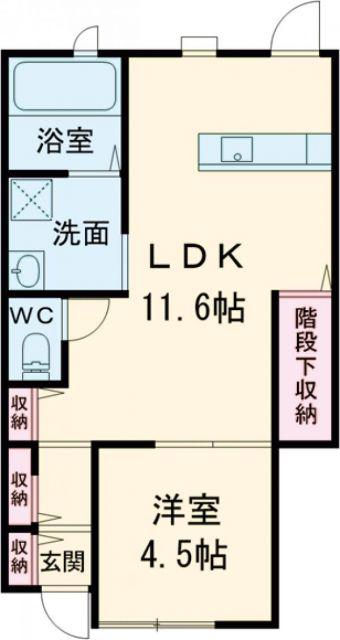 NOVOII(1LDK/1階)の間取り写真