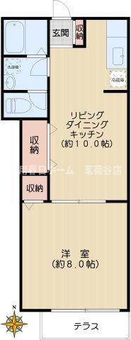 フォレスト小日向(1LDK/1階)の間取り写真