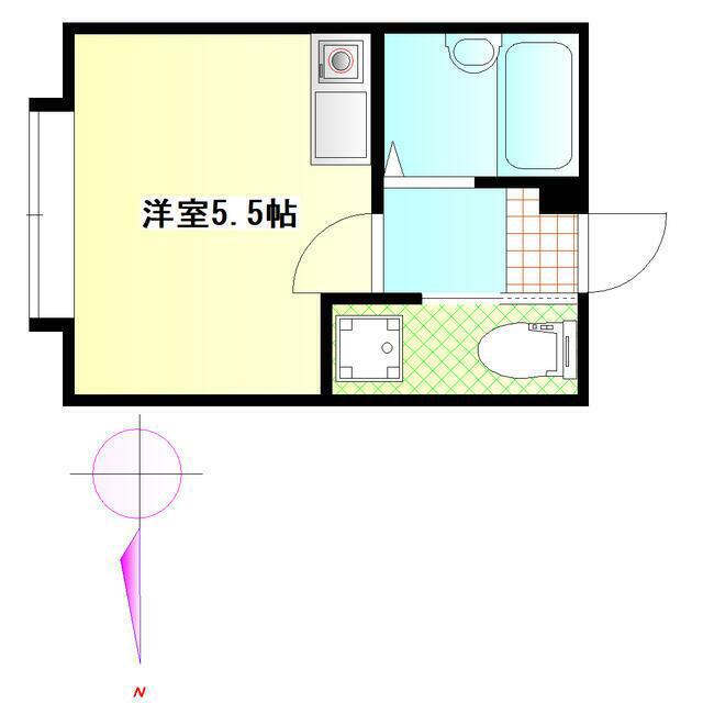 カースク大岡山(ワンルーム/1階)の間取り写真