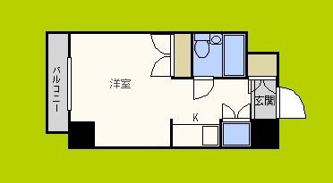 ライオンズマンション今里第3壱番館(ワンルーム/4階)の間取り写真