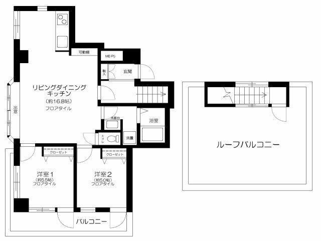 デルックス中野新橋(2LDK/7階)の間取り写真