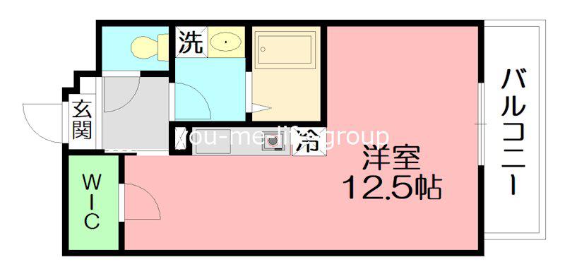 プラザ フローラル(ワンルーム/1階)の間取り写真