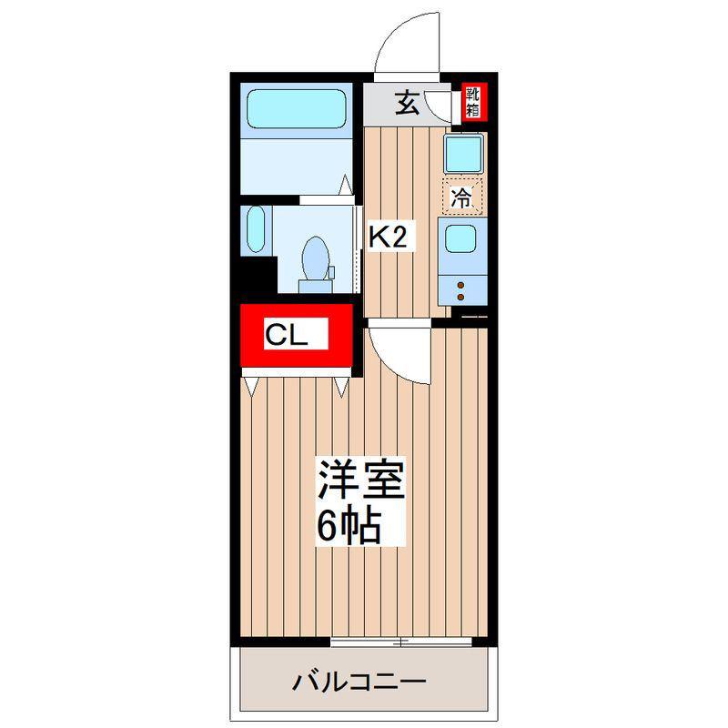 エルスタンザ亀戸(1K/2階)の間取り写真
