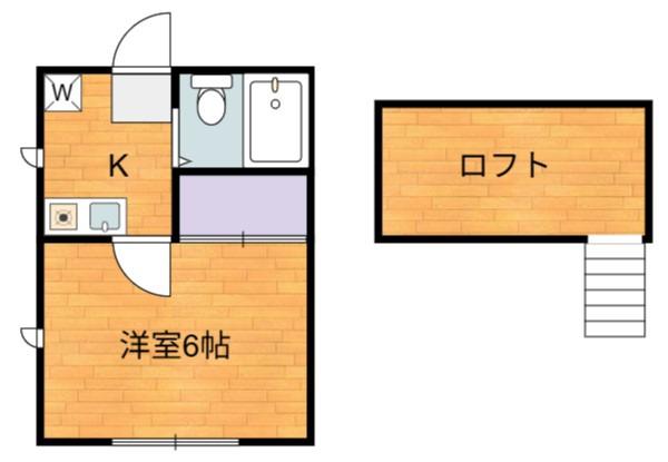 キリッシュハイム(1K/2階)の間取り写真