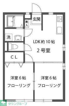 ジョワ・ド・ヴィーヴルA(2DK/1階)の間取り写真