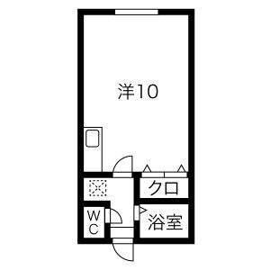 ポプラ11(ワンルーム/1階)の間取り写真