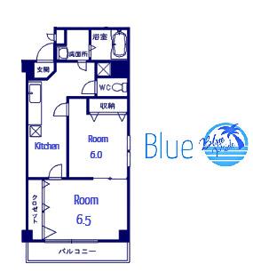 ヴォーグ元住吉(2K/6階)の間取り写真