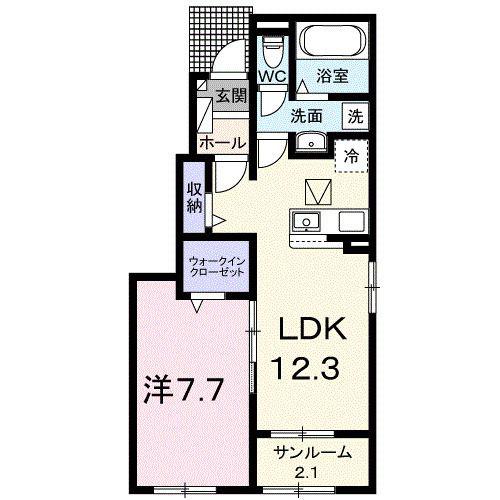 ヴィラ ノーチェ(1LDK/1階)の間取り写真