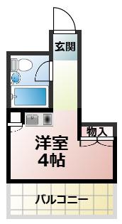 第2メゾン吾妻(1K/2階)の間取り写真