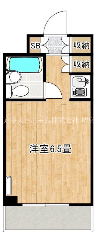 リュウパレス(ワンルーム/2階)の間取り写真