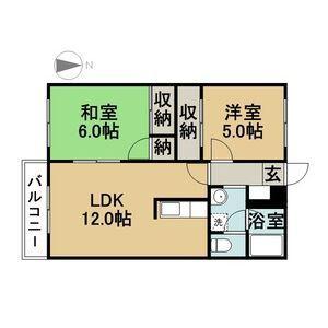 サーディアム妙興寺(2LDK/3階)の間取り写真