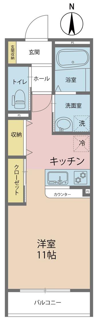エミネンスAWARA(ワンルーム/2階)の間取り写真