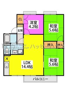 セジュールウィング(3LDK/2階)の間取り写真