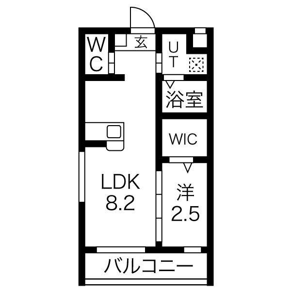 リアコート豊中IIサウス(1LDK/3階)の間取り写真