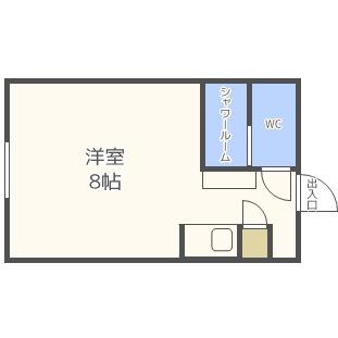 シャンボール札幌(ワンルーム/4階)の間取り写真