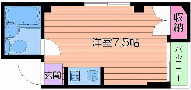 パインリーフ森小路(ワンルーム/4階)の間取り写真