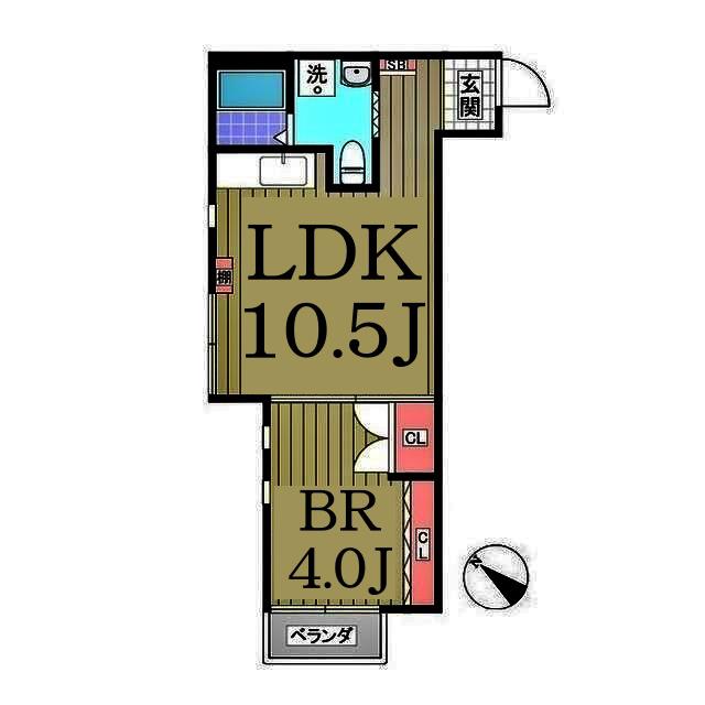 DAIYU31番館(1LDK/3階)の間取り写真