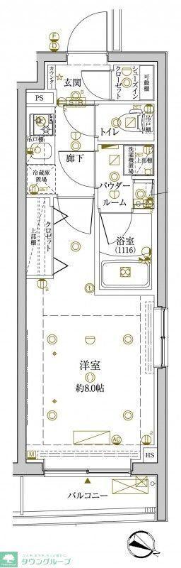 クレイシアIDZ学芸大学(1K/3階)の間取り写真